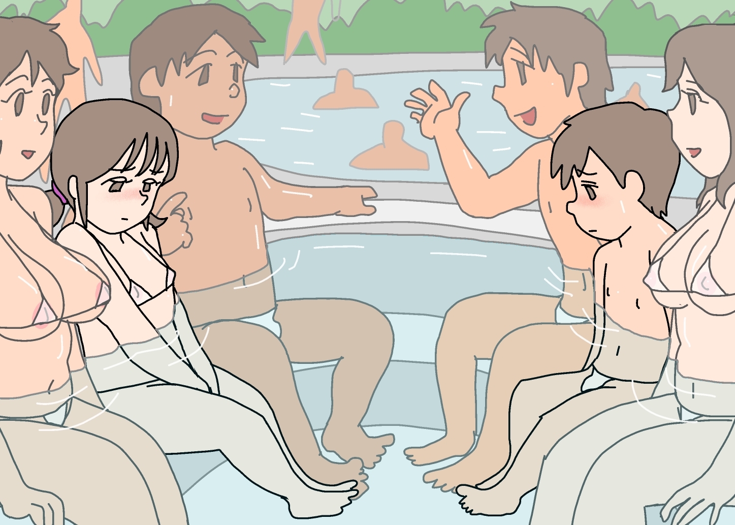 旅行先で知り合った家族同士