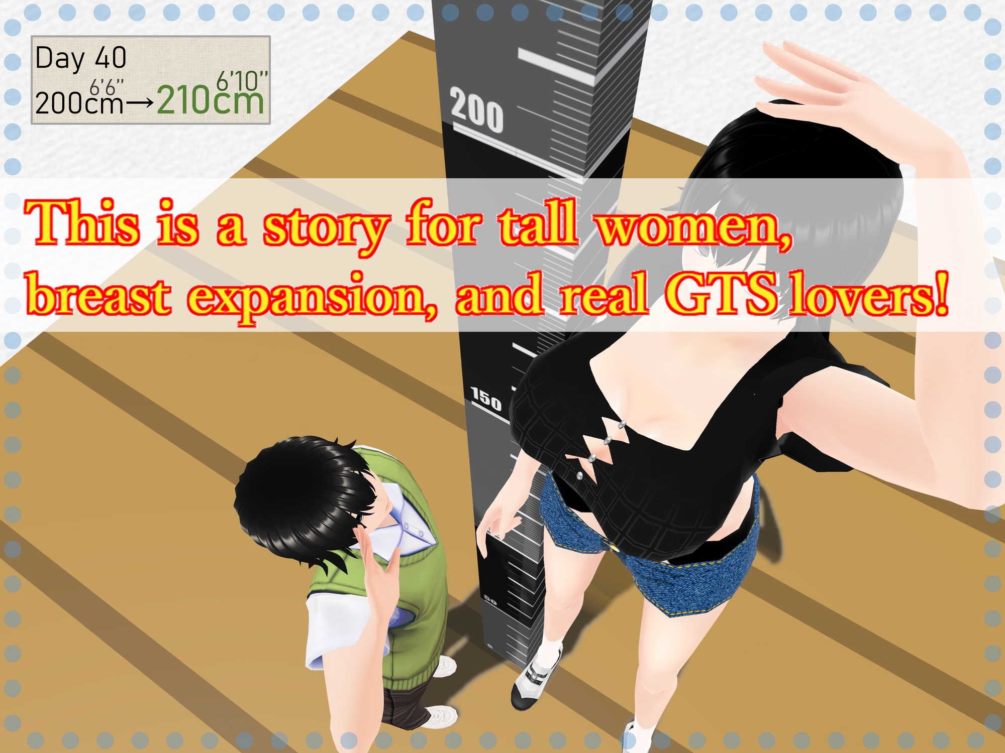 Outgrowing only girls, Overtake boys, Growth sound. Stat building game App Arc