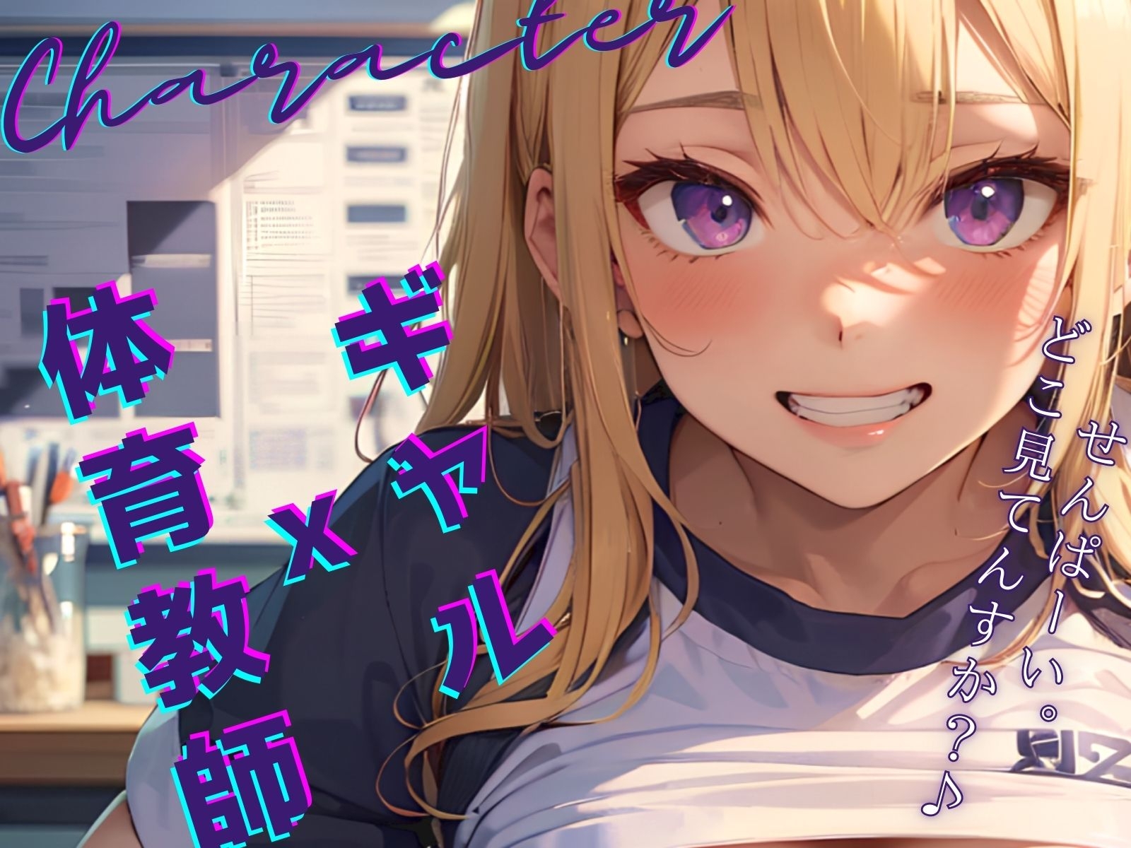 【期間限定77円】へそ出し姿の後輩ギャル教師を注意したら、もっとまくり上げて挑発される!