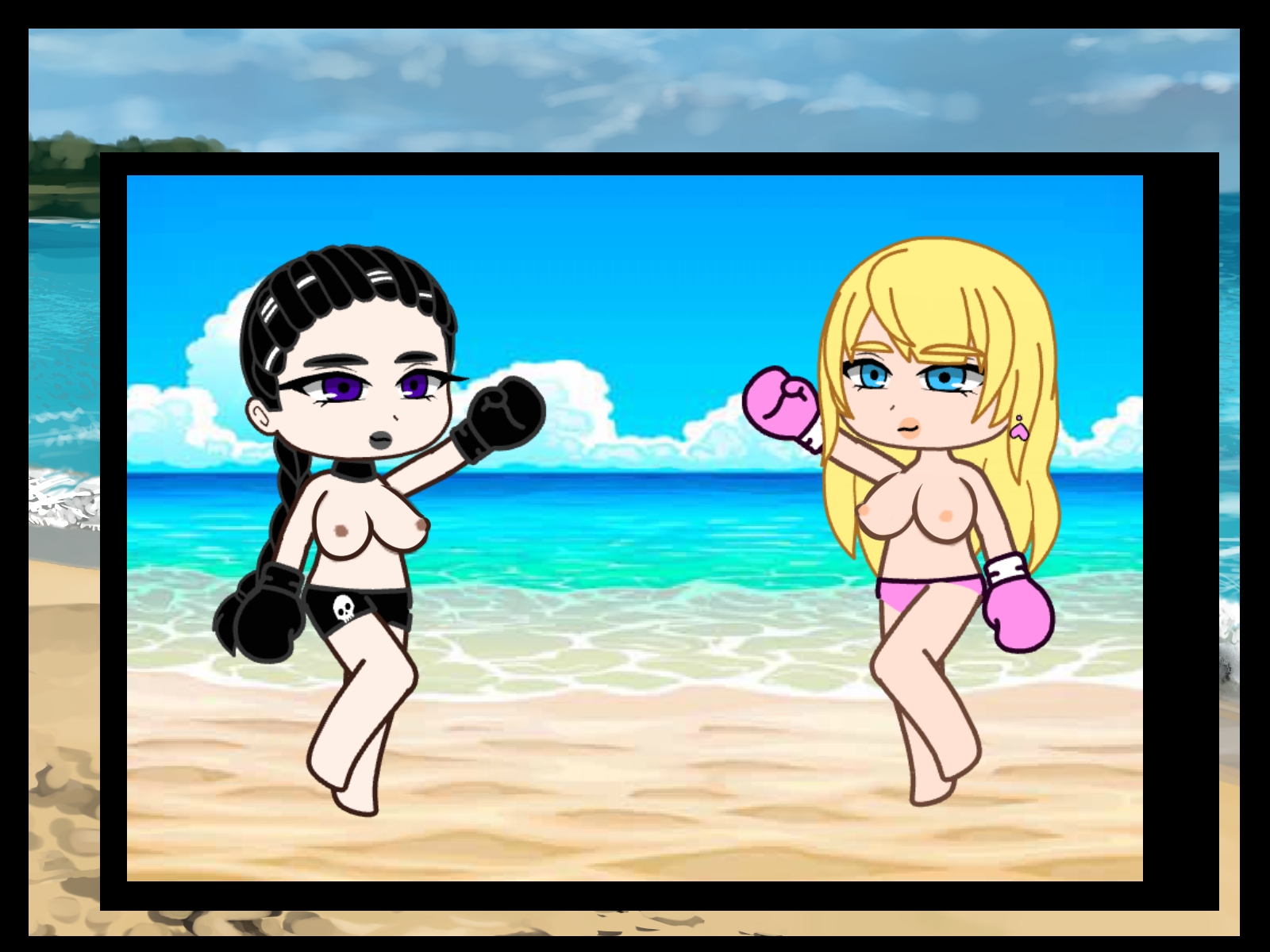 ちびクイーン・オブ・ザ・ビーチ! トップレスボクシングサマー!