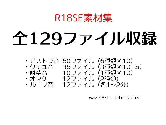 ピストン・クチュ音・射精音 R18SE素材集 【全129ファイル】