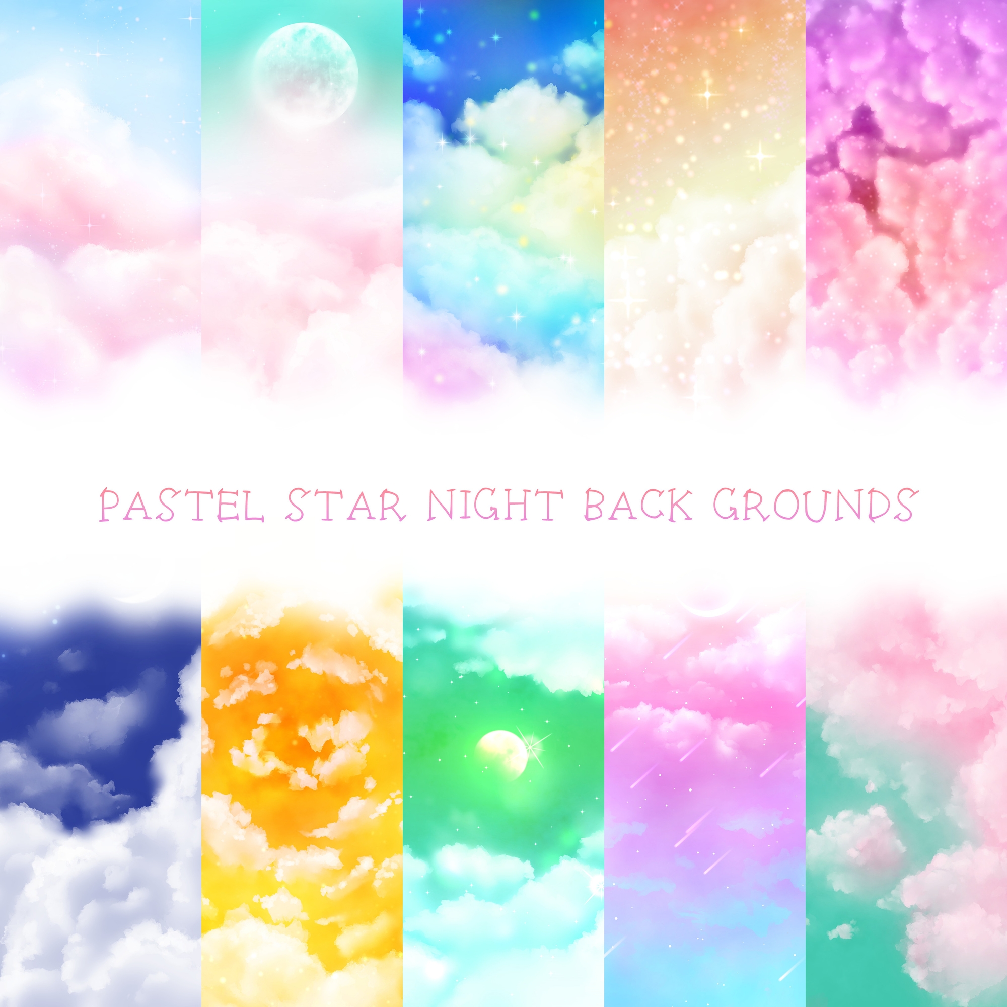 PASTEL STAR NIGHT BACKGROUNDS