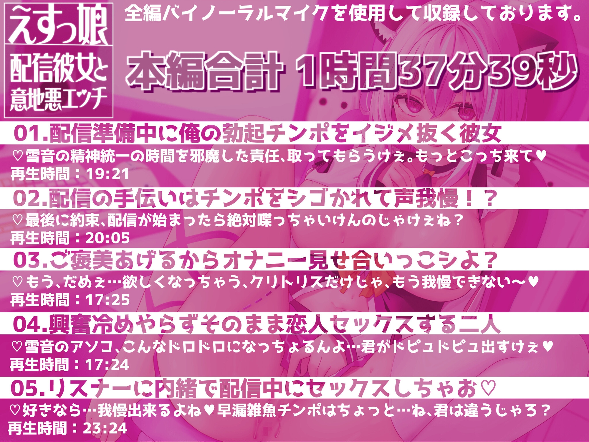 【方言×バイノーラル】えすっ娘配信彼女と意地悪エッチ ～配信者に恋人はタブーじゃけぇ…絶対声出しちゃいけんよ～