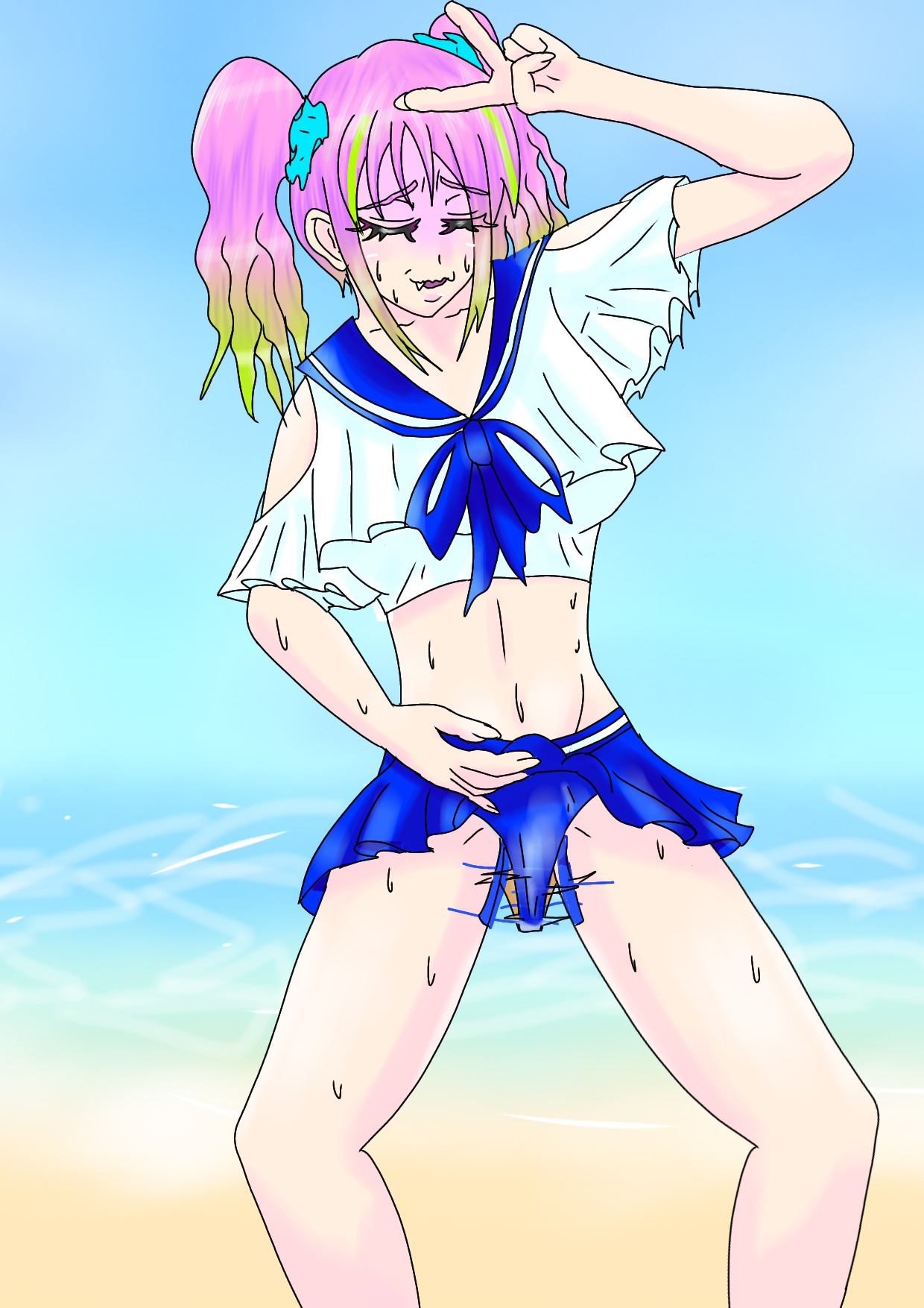 ビーチギャル4人時間停止姦(Beach Gal 4People Time Stop Rape)