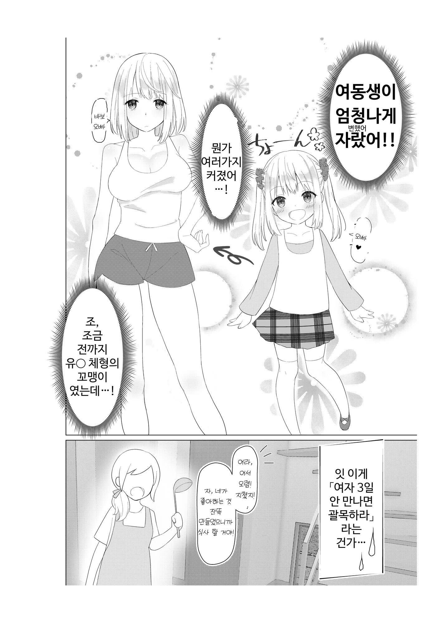 【韓国語版】[背徳近親相姦]ツンデレ妹との再会。互いの成長にムラムラして壁越しオナニーし合うも収まらず遂には…