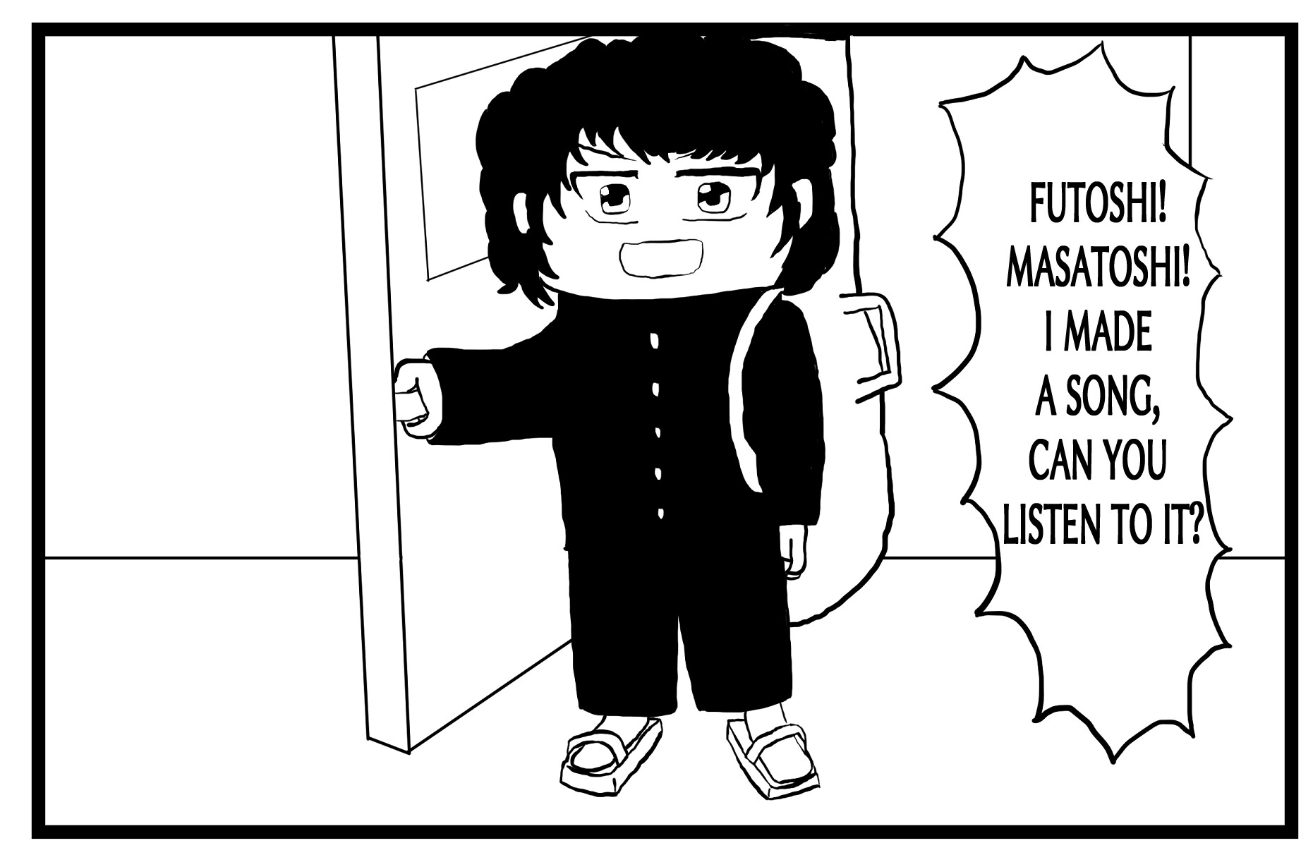 Band club comedy 4-panel comic &quot;Let&#039;s play instruments&quot; Episode 1