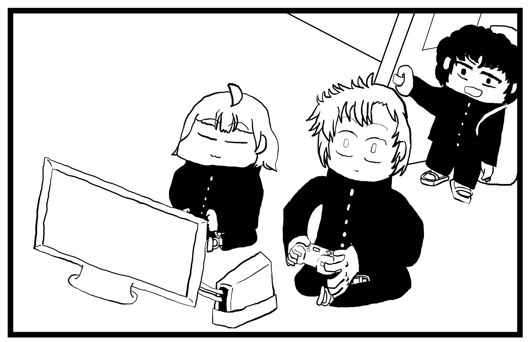 Band club comedy 4-panel comic &quot;Let&#039;s play instruments&quot; Episode 1