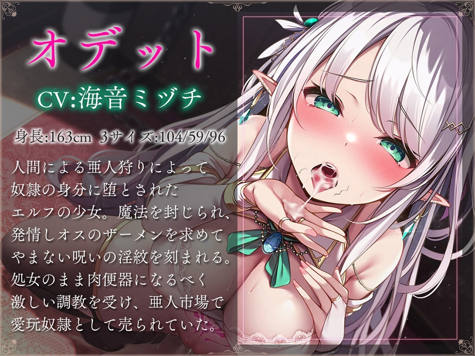 淫紋亜人市場 アナタを想ってヨダレを垂らすメス堕ちエルフのスケベまんこ【KU100ハイレゾ】