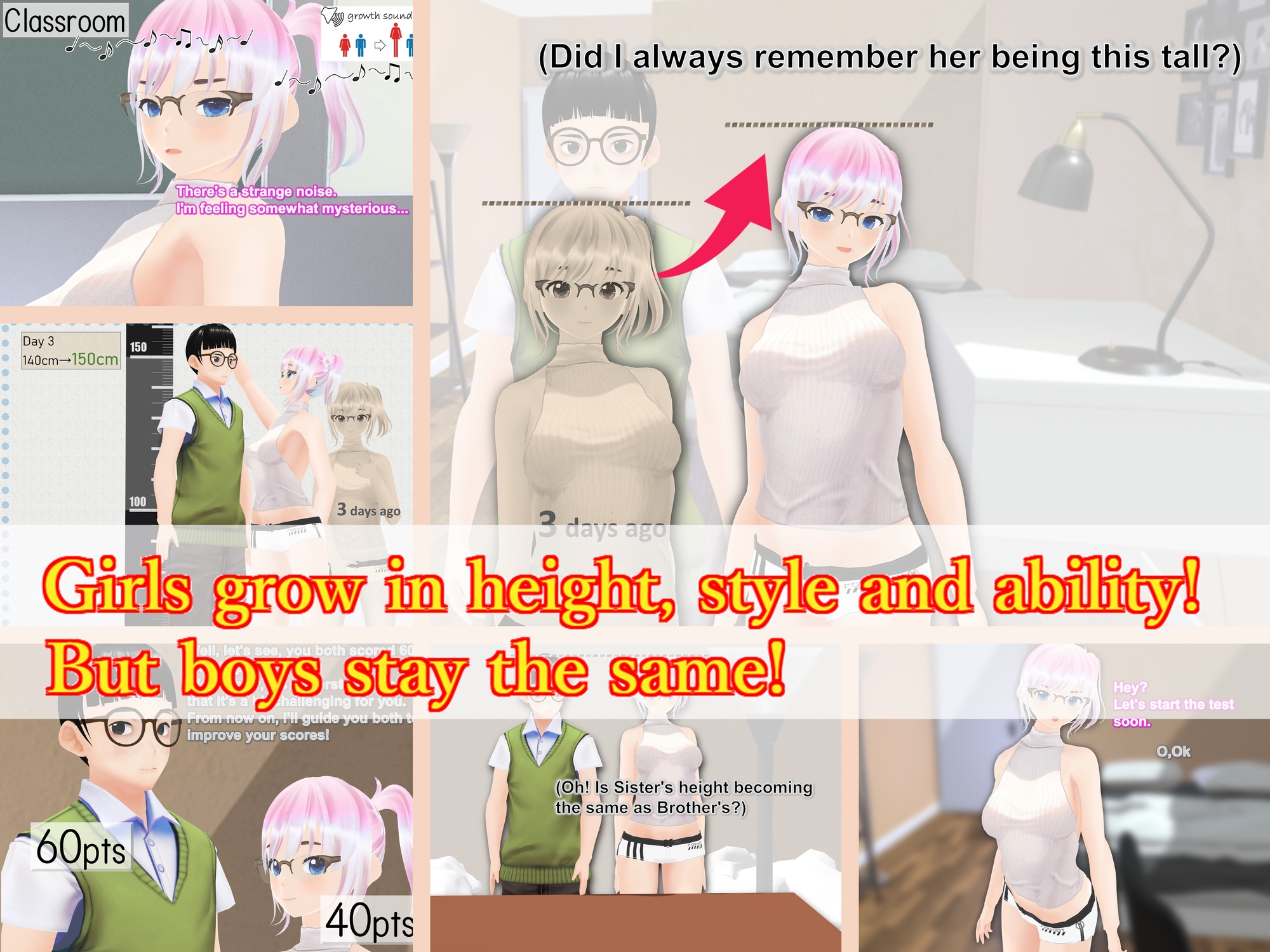 Outgrowing only girls, Overtake boys, Growth sound. Home tutor Arc