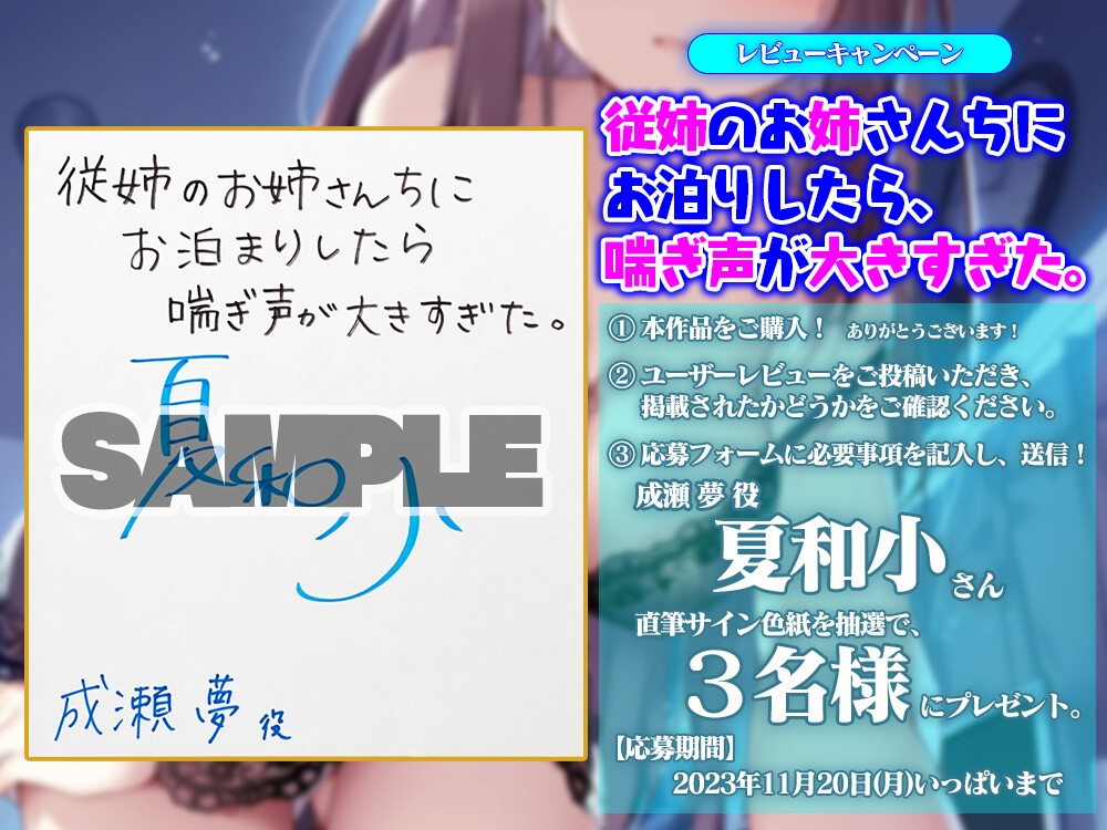 従姉のお姉さんちにお泊りしたら、喘ぎ声が大きすぎた。【KU100バイノーラル】