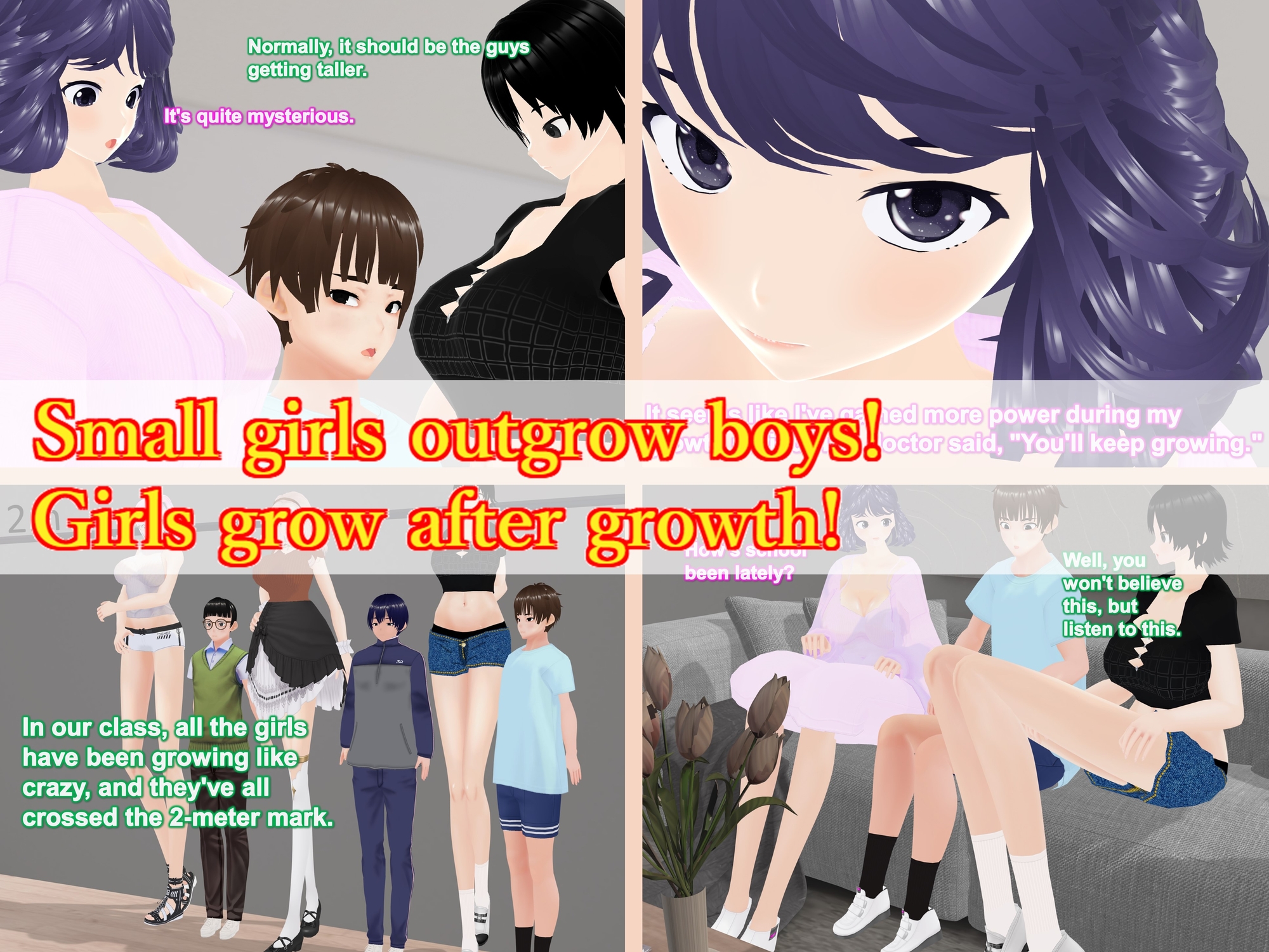 Outgrowing only girls, Overtake boys, Growth sound. Visiting the friend Arc