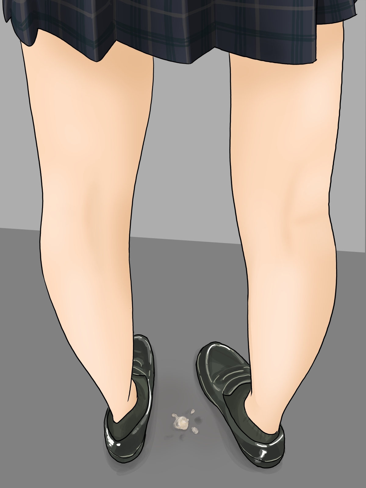 制服と脚とローファーのイラスト