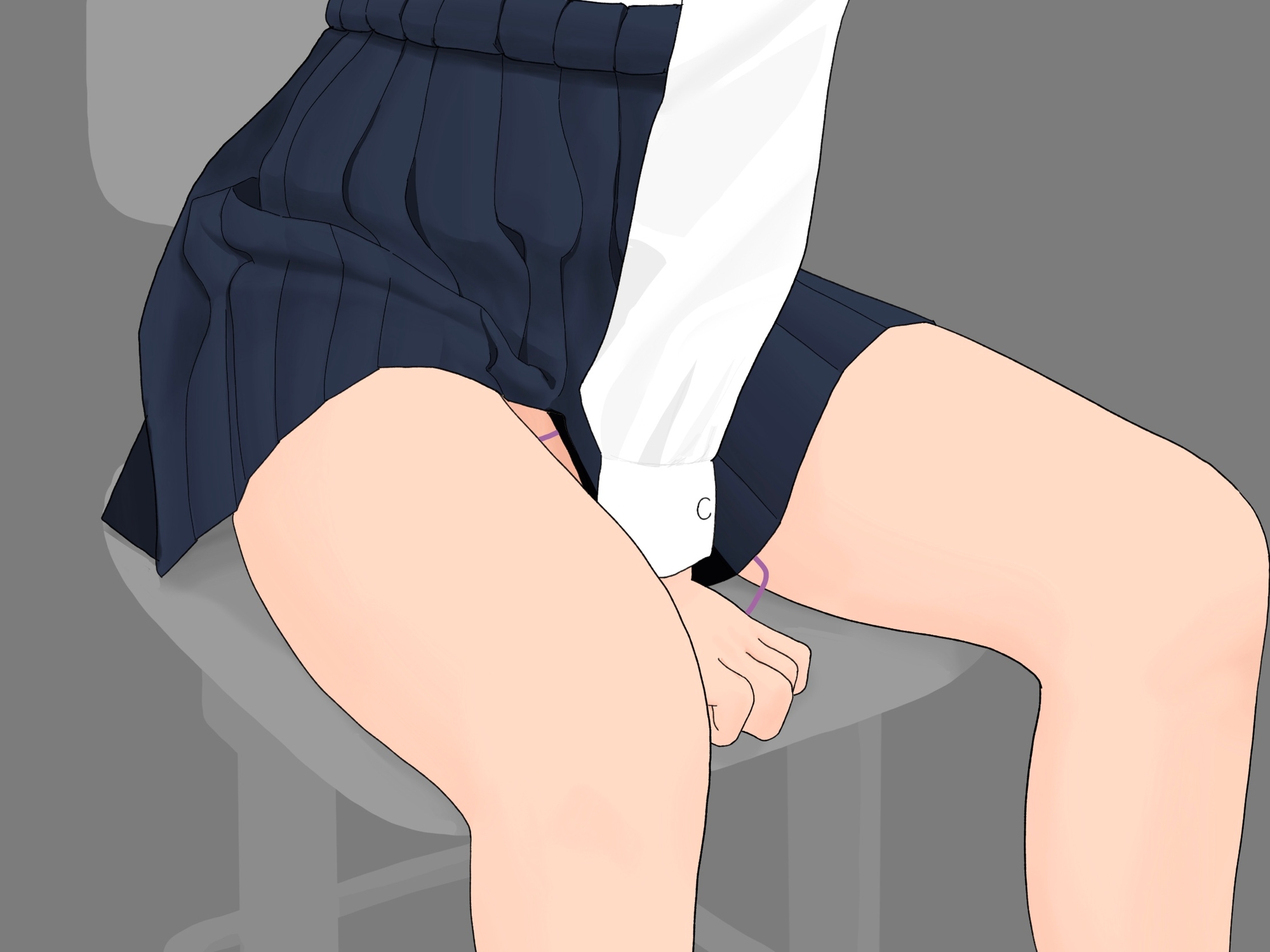 制服と脚とローファーのイラスト