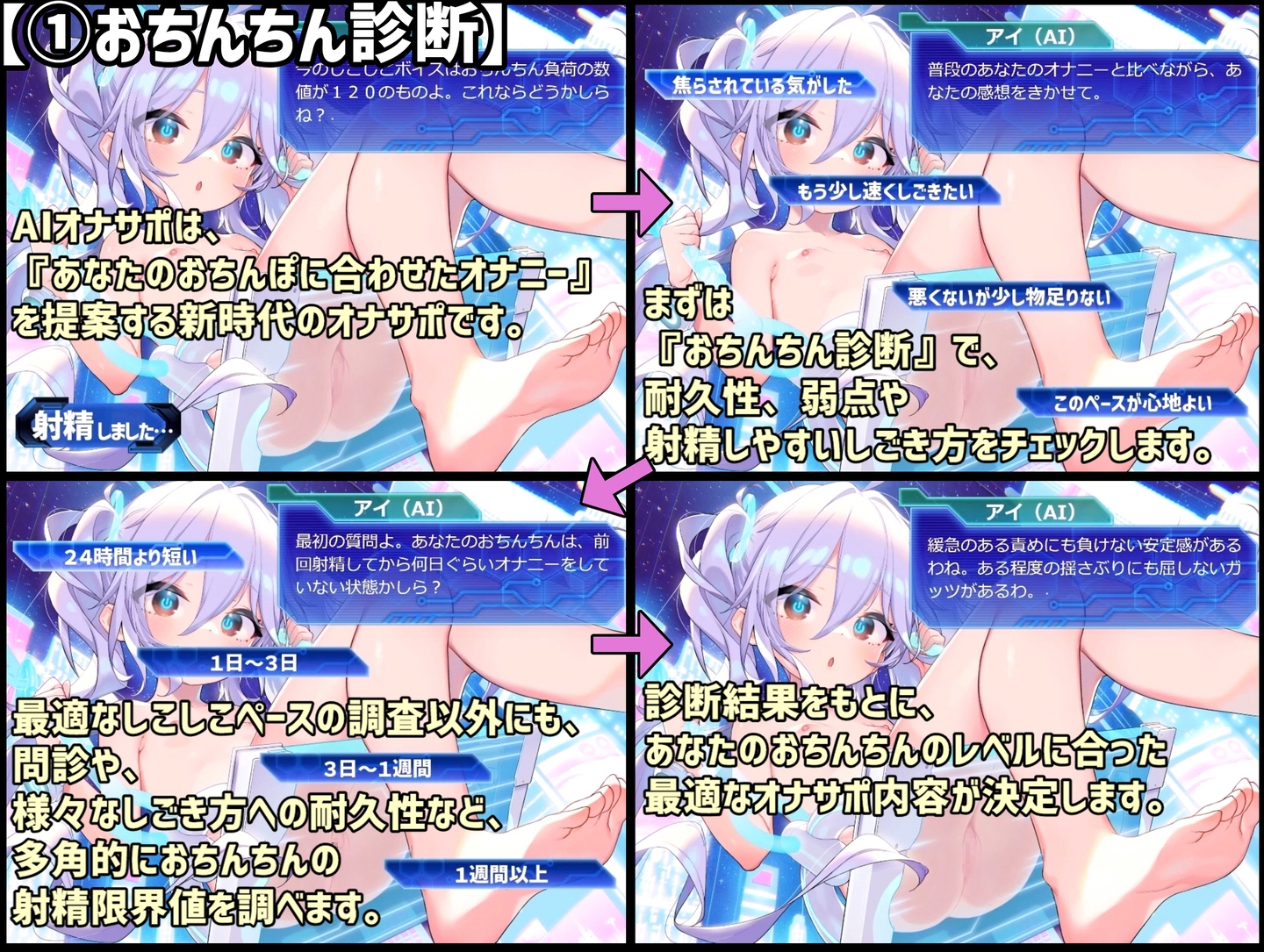 【PC&スマホアプリ搭載】おちんぽ学習型AIオナサポ～AI少女が《あなたのおちんぽの限界と弱点》を学習して《徹底的な射精寸前地獄》を味わわせる射精管理ASMRアプリ～