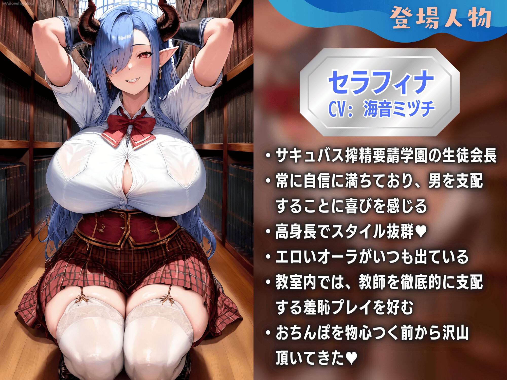 サキュバス生徒の搾精学園～生徒会長編～「先生は、私のマゾペットになってください」【ドМ向け/KU100】