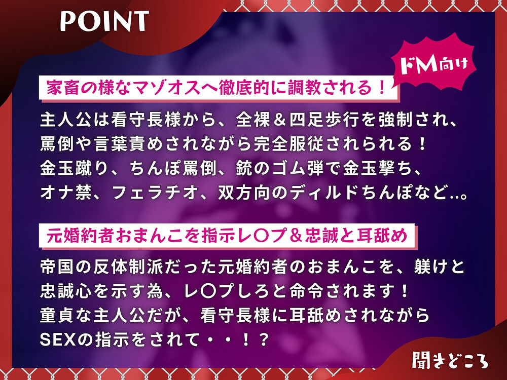 マゾオスプリズンとダウナー系看守様 監獄性活でマゾオス化調教 【ドM向け/KU100】