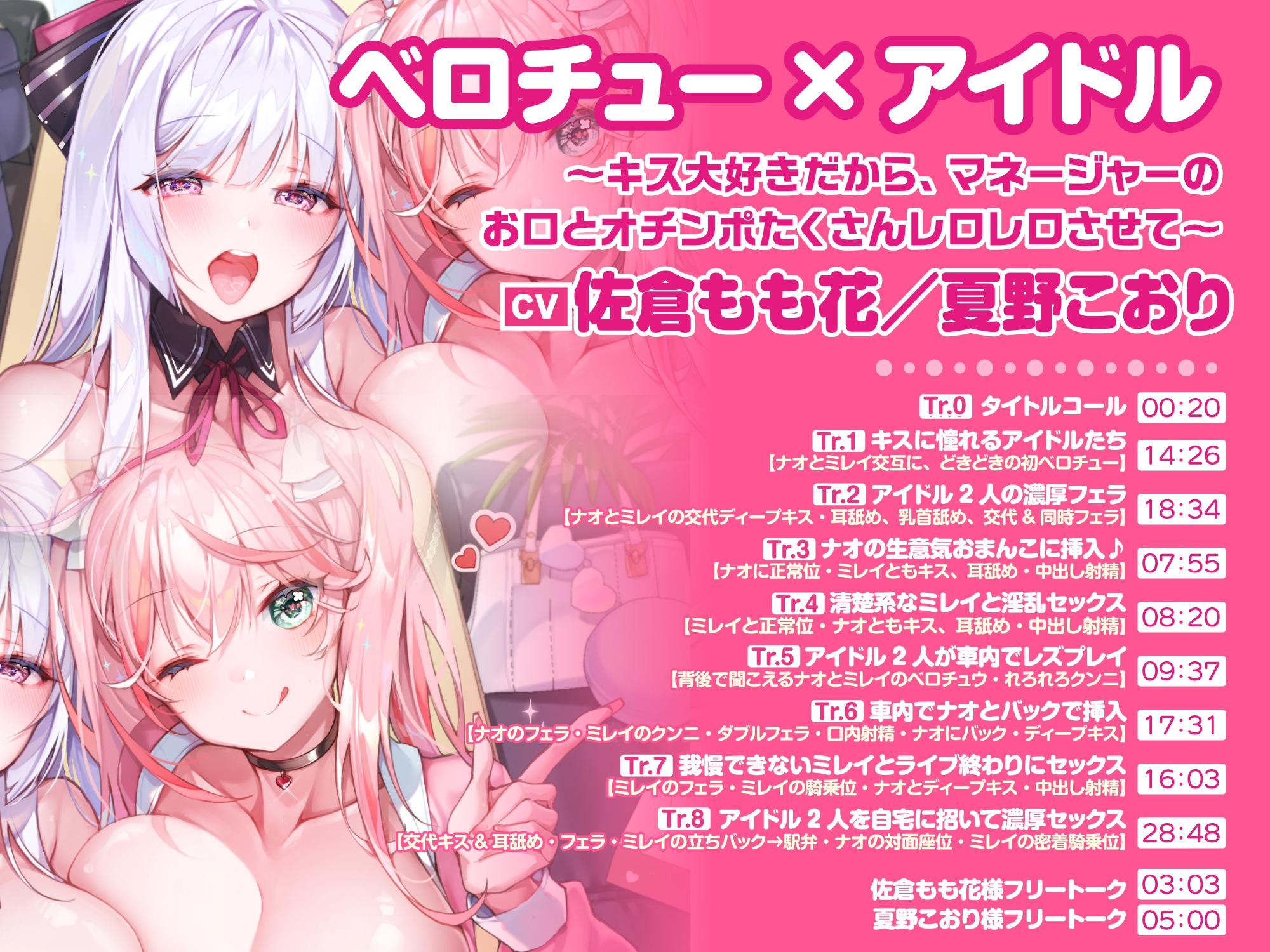 【大ボリューム6時間34分!】ベロチュー×アイドル♪ キスでたっぷり舐め尽くし♪ ~4ヒロイン詰め合わせ~【KU100】【総集編】