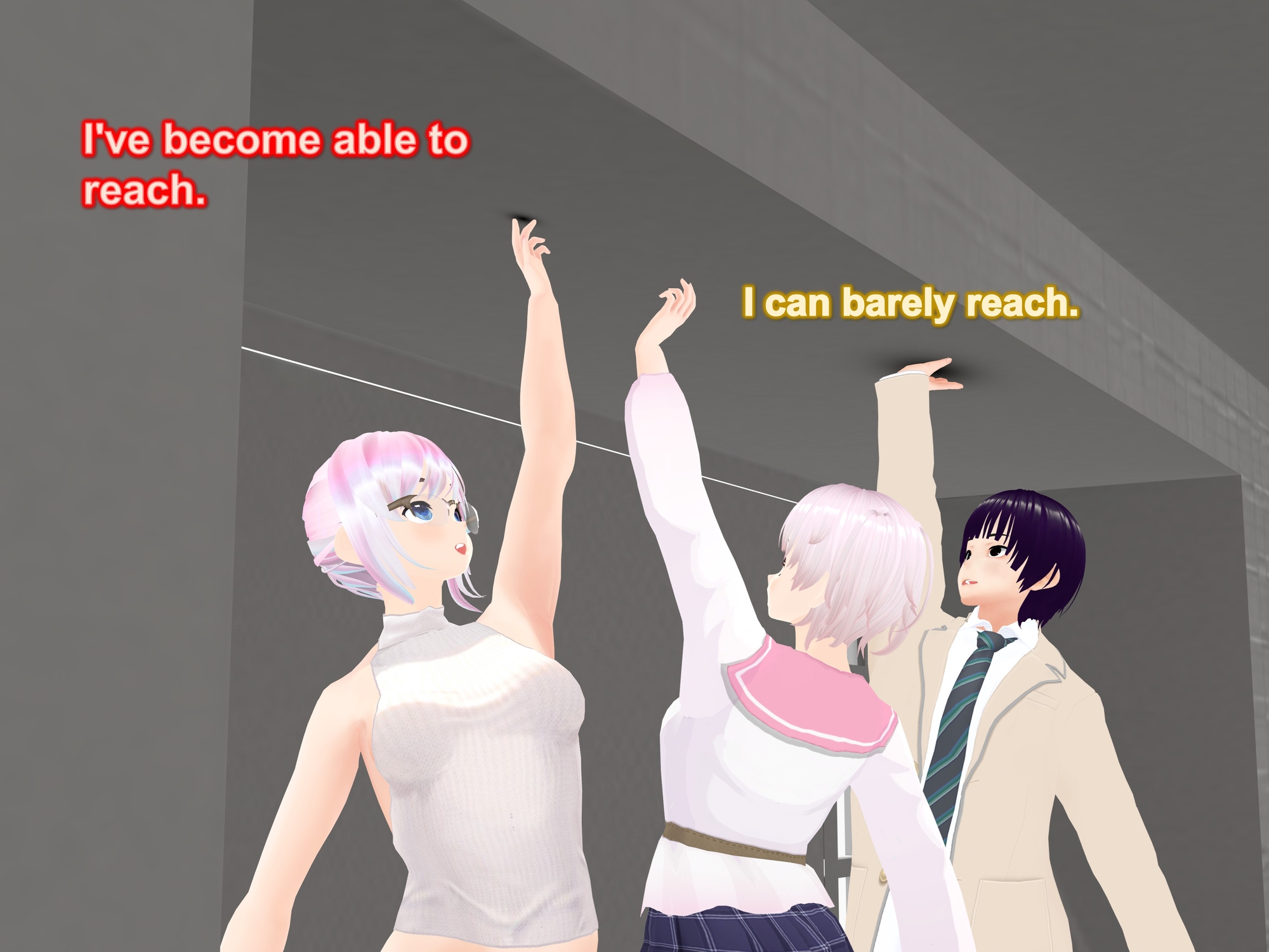 Outgrowing only girls, Overtake boys, Growth sound Low-ceiling room Arc