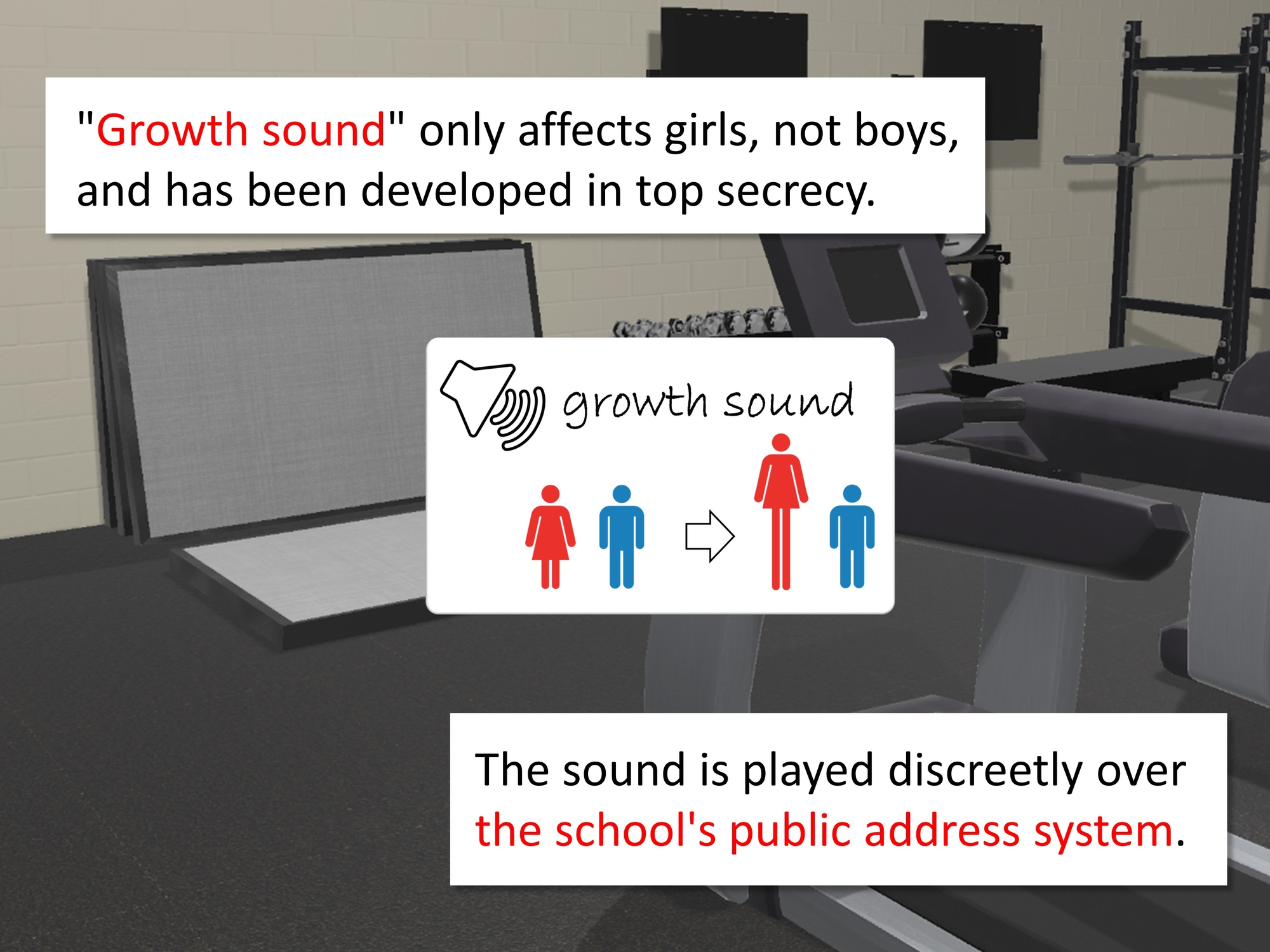 Outgrowing only girls, Overtake boys, Growth sound dumbbells Arc