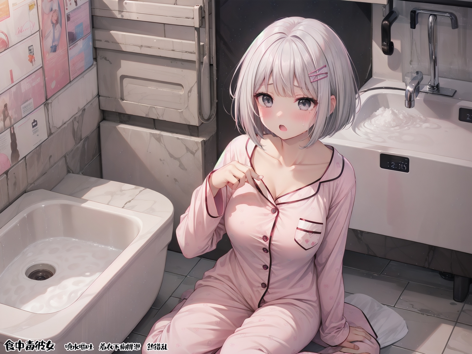 食中毒彼女 噴水嘔吐 着衣下痢排泄 熱錯乱