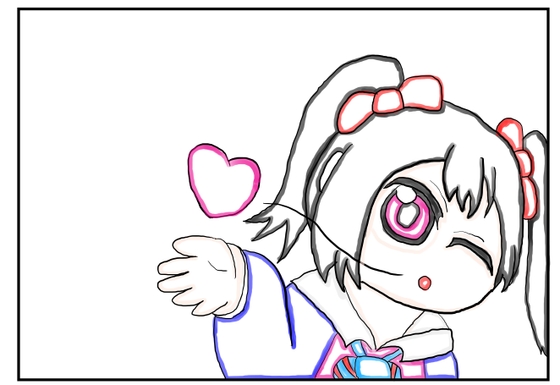 ラ◯ライブ!2コマ漫画「投げキッスでにこまき」