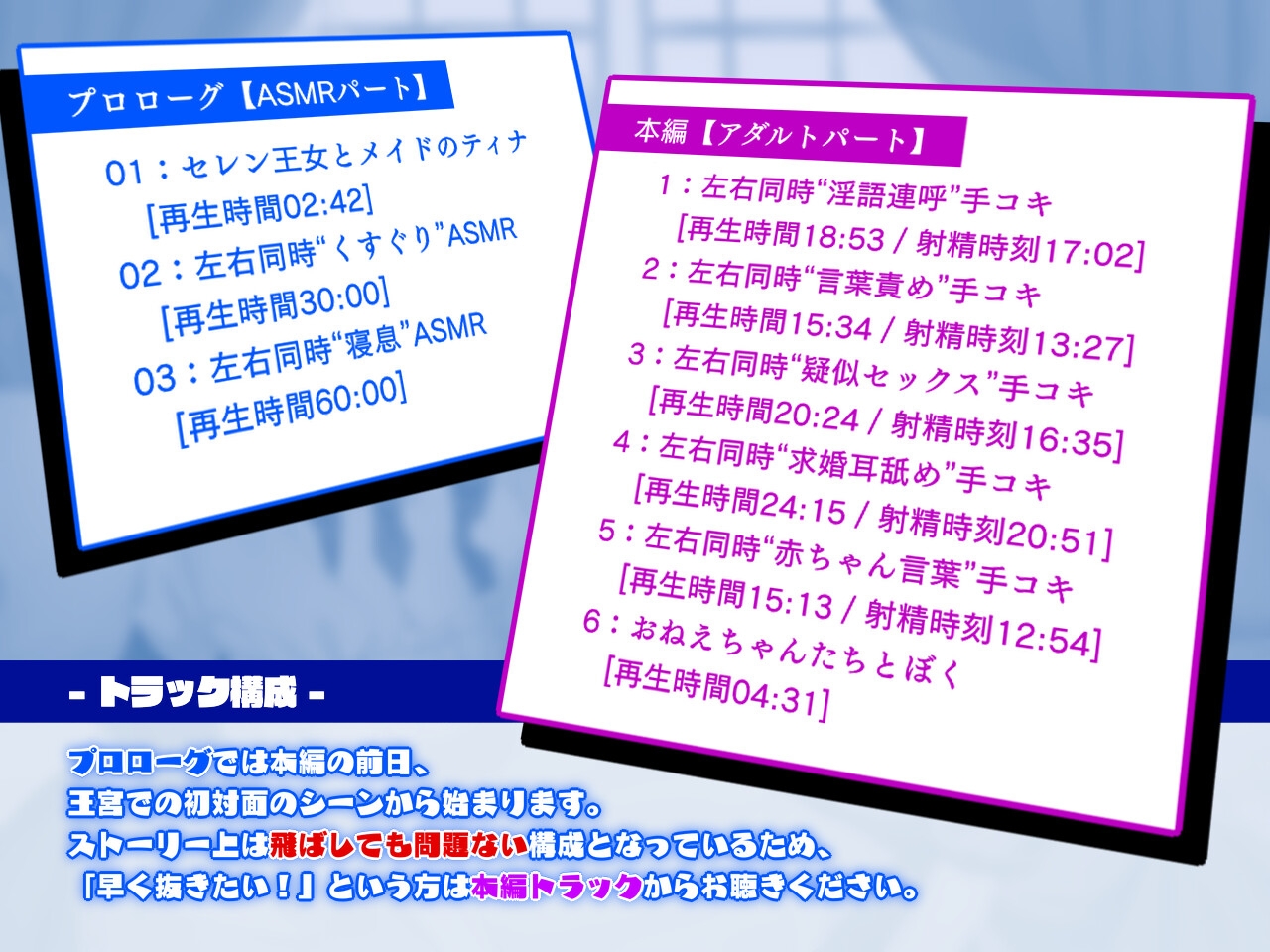 【おねおねショタ/全編囁き手コキ】フルスタン王家の淫語言葉責めレッスン。～王女とメイドと練習台になったぼく～【ず～～～っと耳元サンドイッチ】