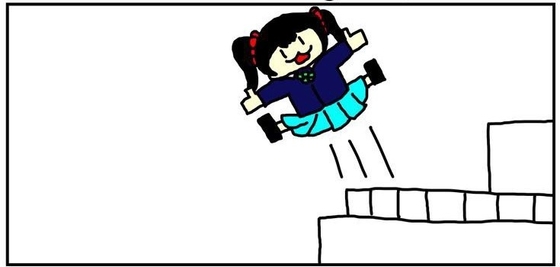 ラ◯ライブ!3コマ漫画「屋上で飛んで飛んで高くしてしまった矢澤」
