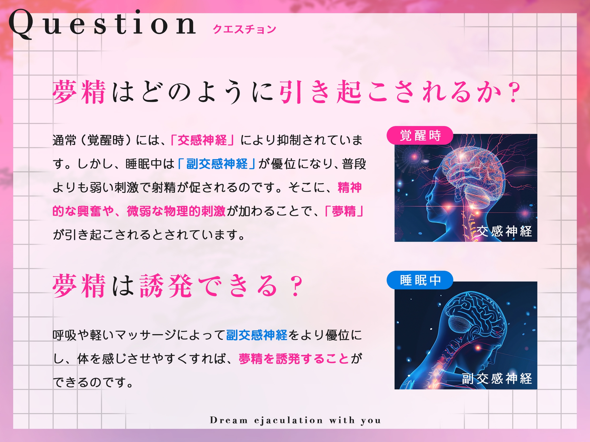 【最新睡眠"脳"科学】キミと夢射精〜初心者でもカンタン!聞くだけで気持ちよ〜く夢精できちゃうお手軽キット〜