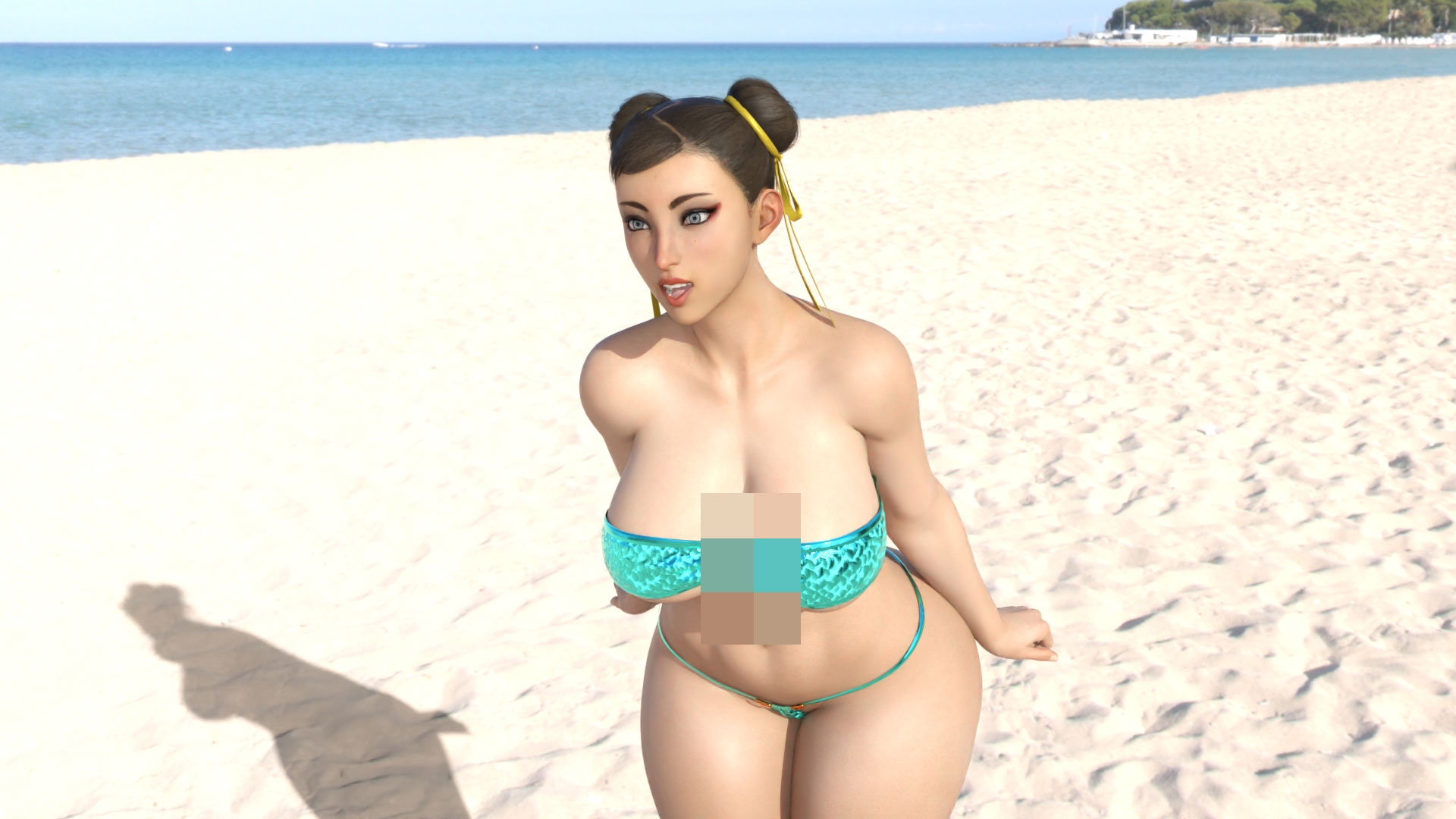 格闘系オンナ麻○捜査官の丸出しおっぱいアニメーション(ダンスB編)