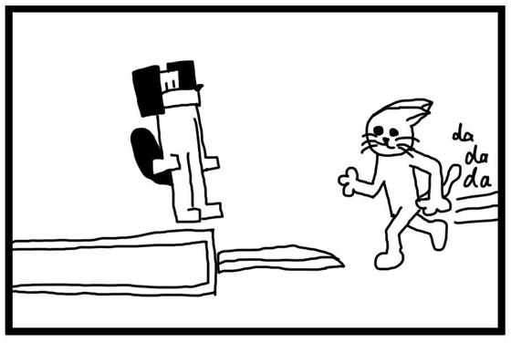 【英語版】4コマ漫画「走り幅跳び」