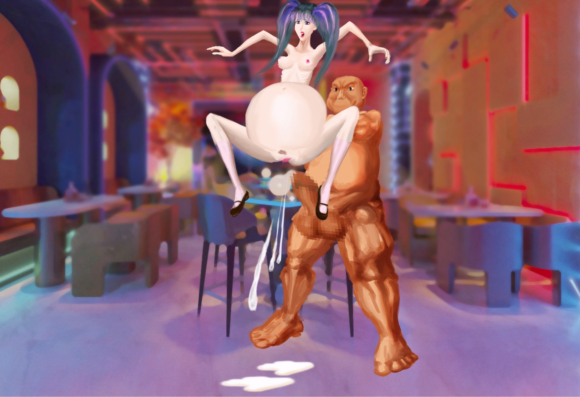 ツインポニーテール少女アナル中出し