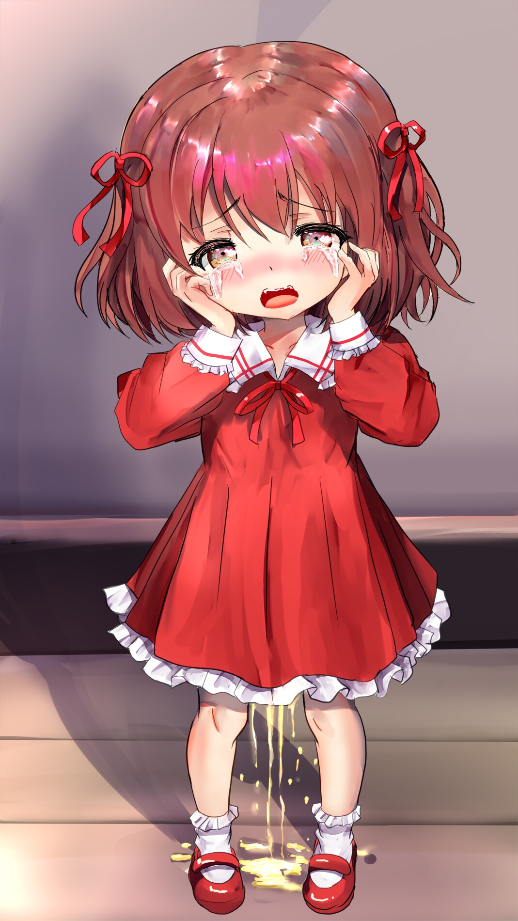 【限定110円おもらしロ◯3人】もっもう我慢できない!早く開けて!!も…もうだめぇ!でっちゃああああ…!!!かわいすぎる3人娘たちが我慢できずに放尿しちゃう(計3話)