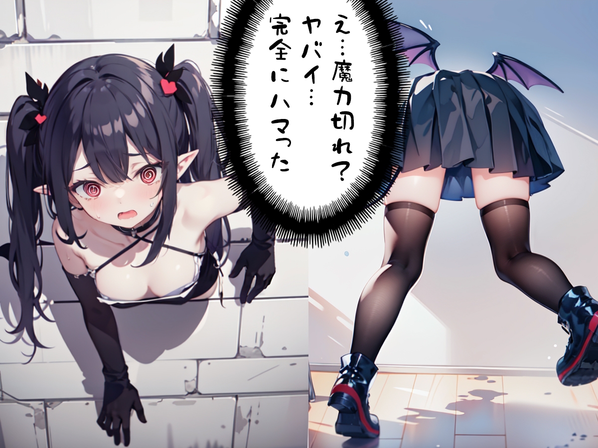 壁尻サキュバス!!壁にハマった処女サキュバスに精液注入して助けてやった