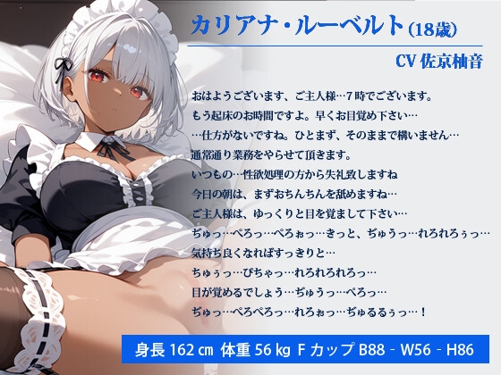 クールで無口な褐色メイドの無表情性処理ルーティーン～アナル大好きご主人様に処女を奪われたい～【ファンタジー/巨乳/中出し】