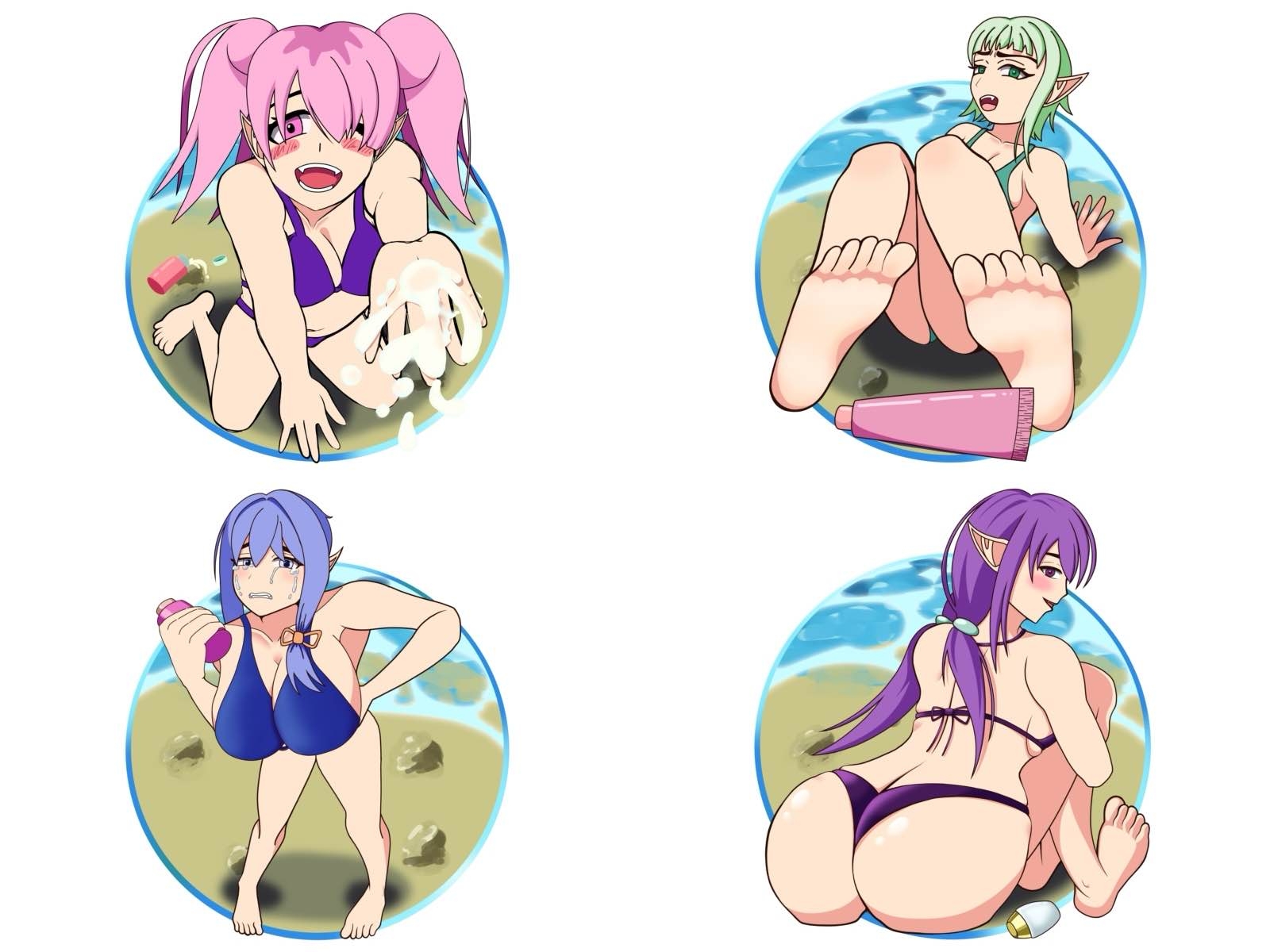 【イラスト】夏!水着女子!オイル塗って!7種第2弾