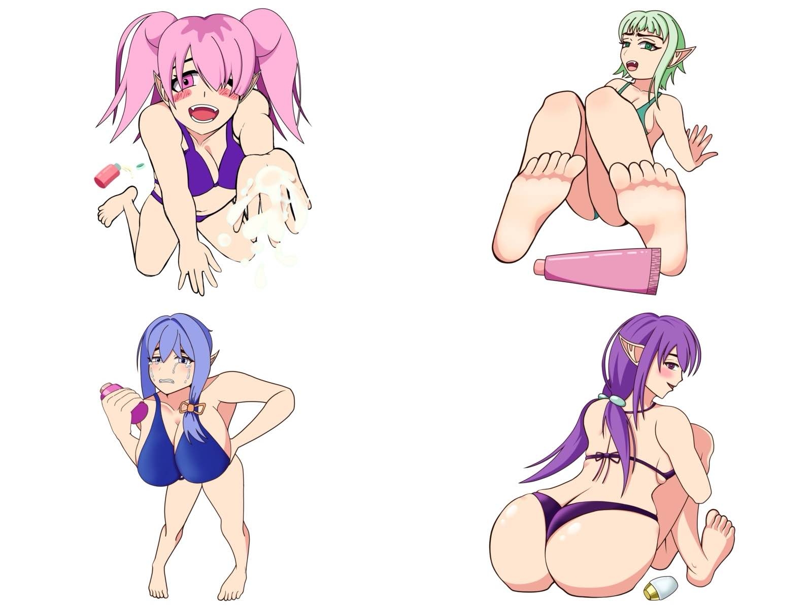 【イラスト】夏!水着女子!オイル塗って!7種第2弾