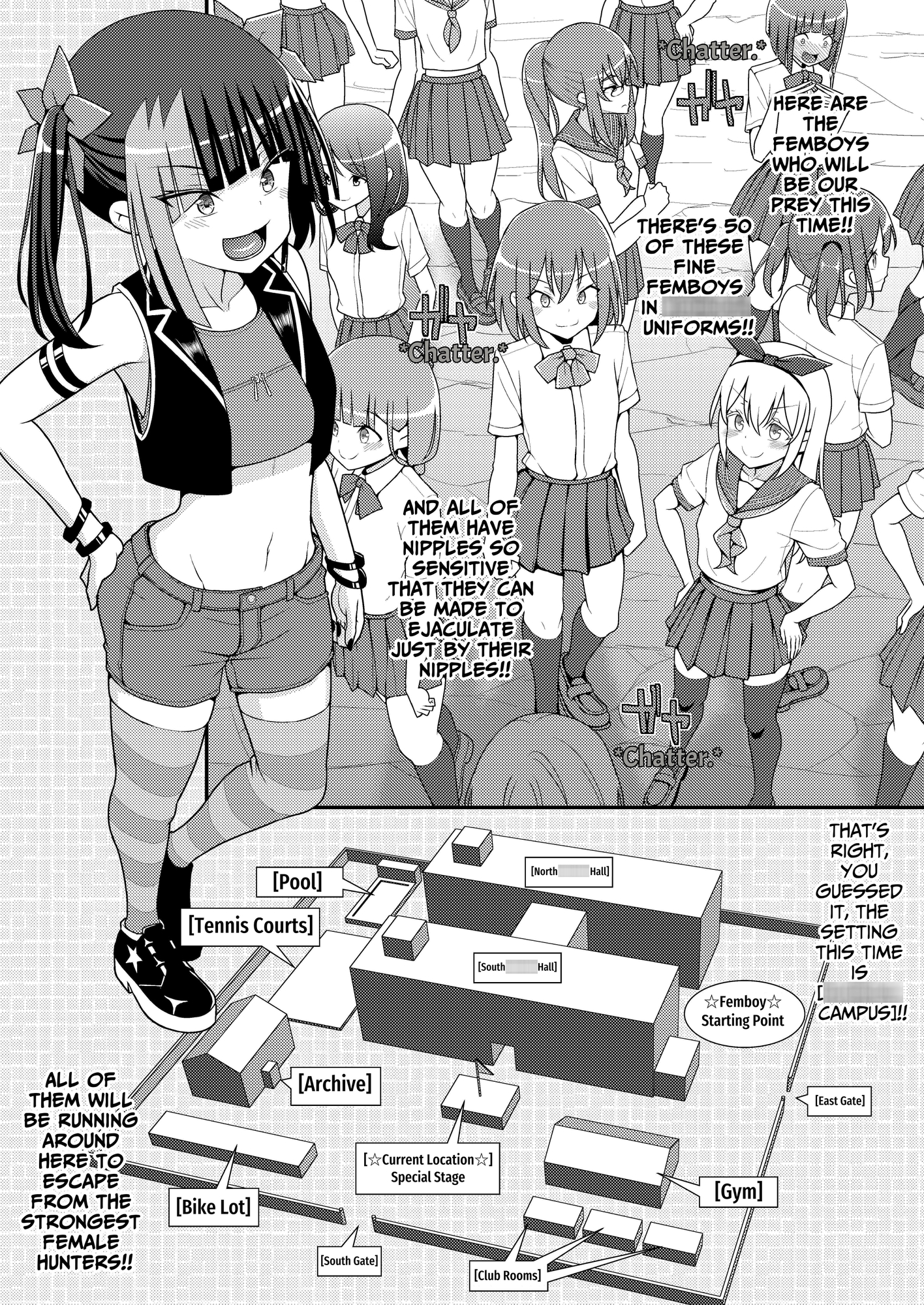 【英語版】爆モリ搾精!?チクビッチーズ!!～♂男の娘♀ 超乳首ロワイヤル編～