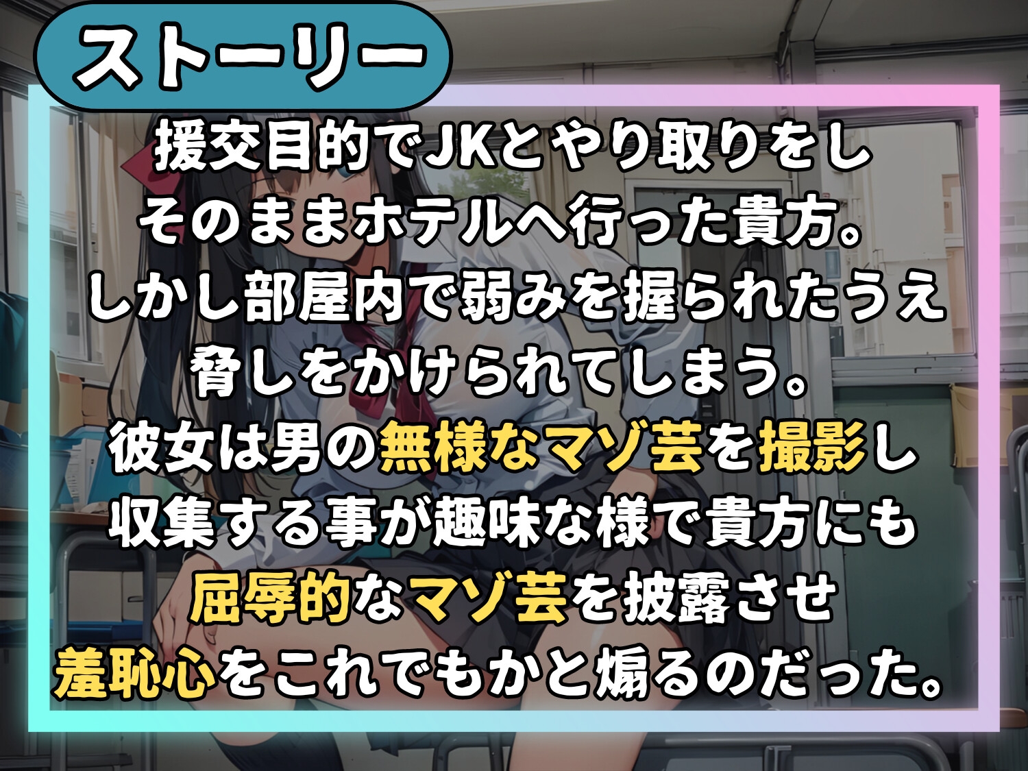 【マゾ芸】援交JKはマゾ芸収集家～おじさんの惨めなマゾ芸しっかり撮ってあげるねw～