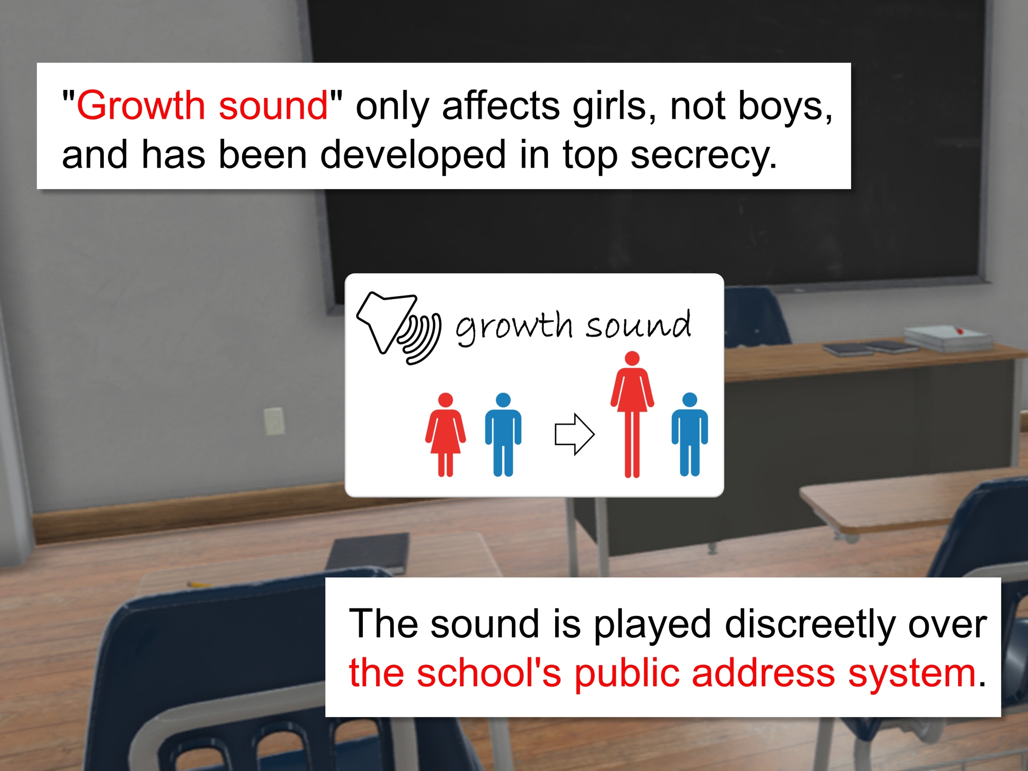 Outgrowing only girls, Overtake boys, Growth sound. Classmate Arc