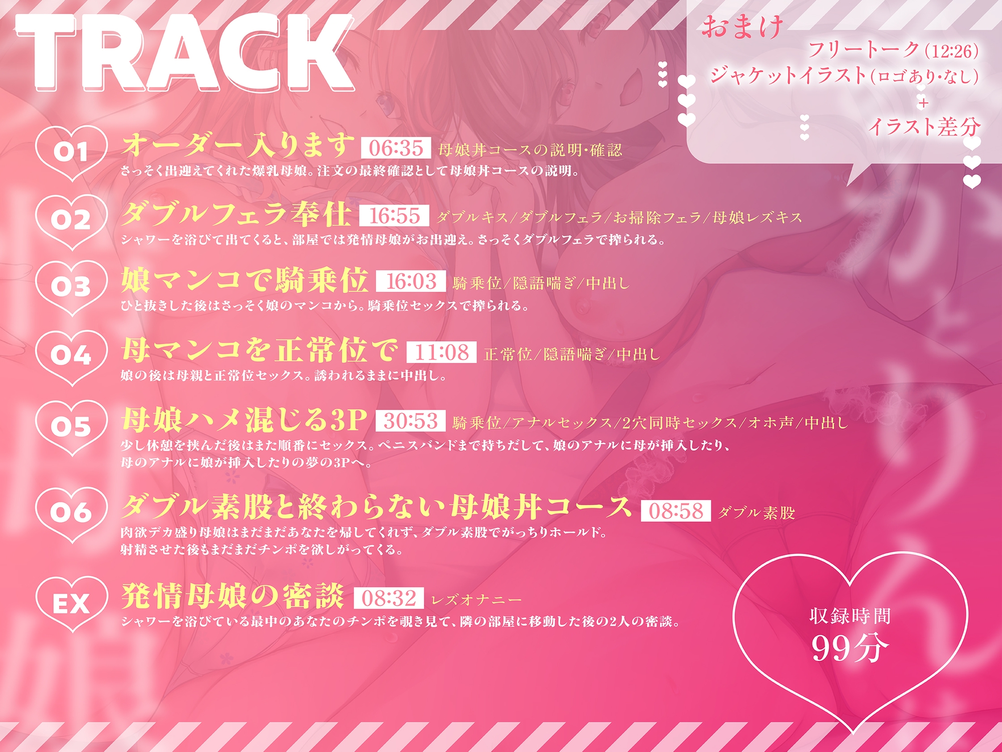 【バイノーラル】【オホ声×発情×母娘丼】みかとりんは発情母娘~ヤリマンションの裏メニュー『肉欲デカ盛り母娘丼』~ CV:餅梨あむ/白石たま