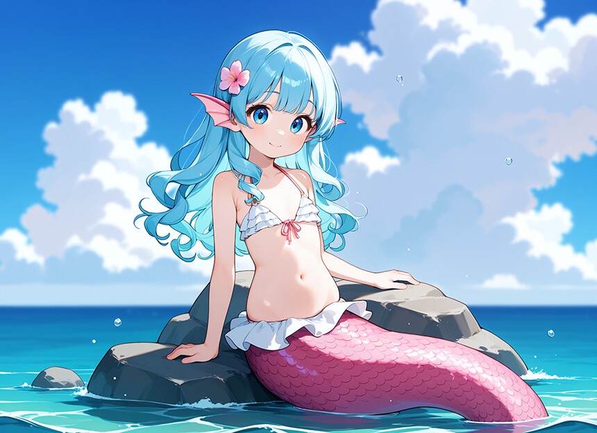 アへ顔オホ声〇リ人魚~人間になる代償に可愛い声を奪われたクールなマーメイド美少女と人間の漁師との恋物語~【純愛/中出し/ちっぱい】
