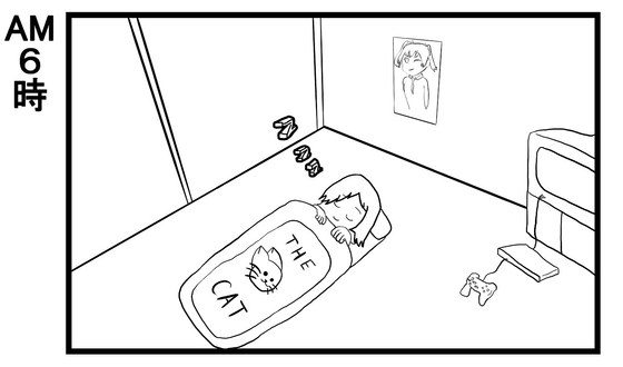 4コマ漫画「ニートの一日」
