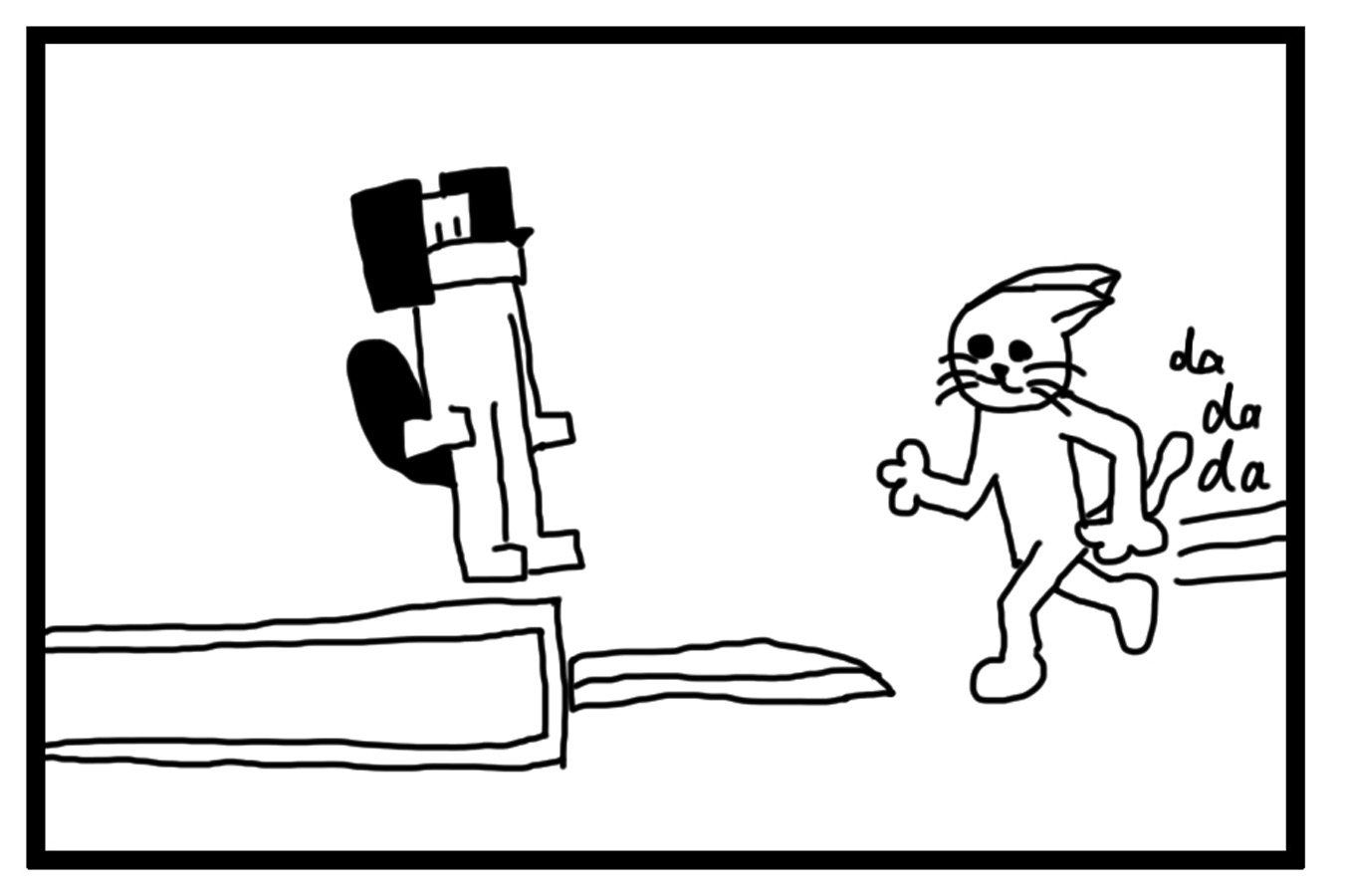 【英語版】4コマ漫画「走り幅跳び」