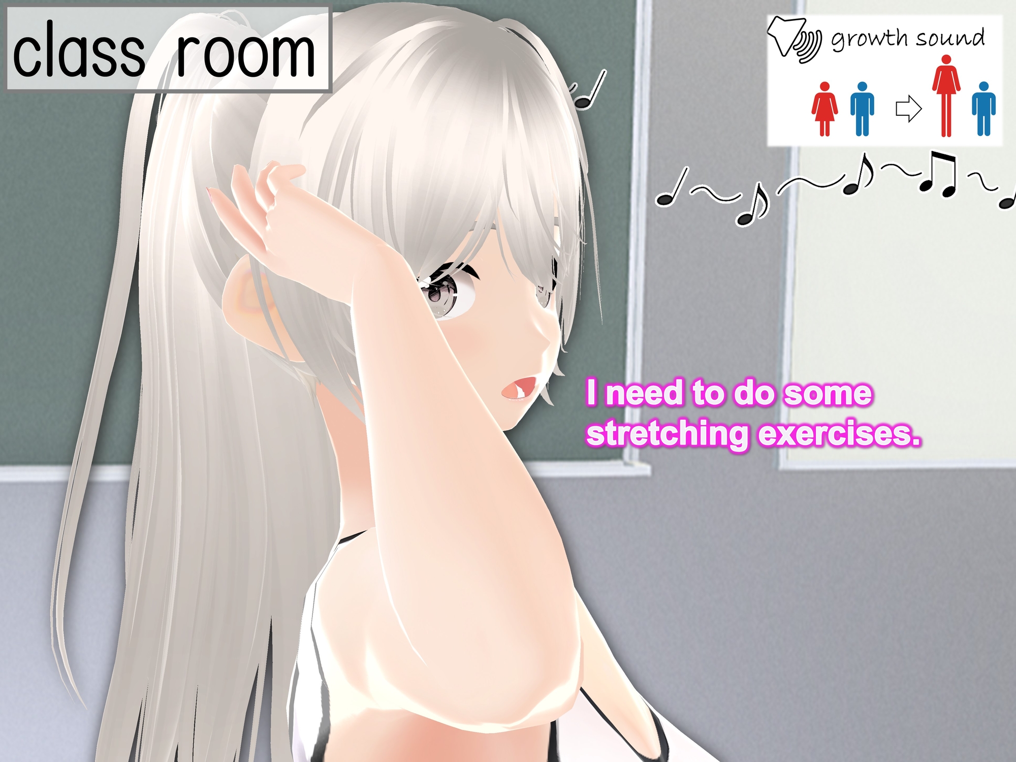 Outgrowing only girls, Overtake boys, Growth sound. Stretching exercises Arc