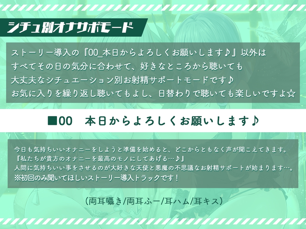 【選べるフィニッシュ差分】貴方の中の天使と悪魔が"超密着ゼロ距離"で 汎用性抜群のシチュ別お射精サポート♪【汎用性抜群オナサポ素材付き】《重複無し4時間超え!》