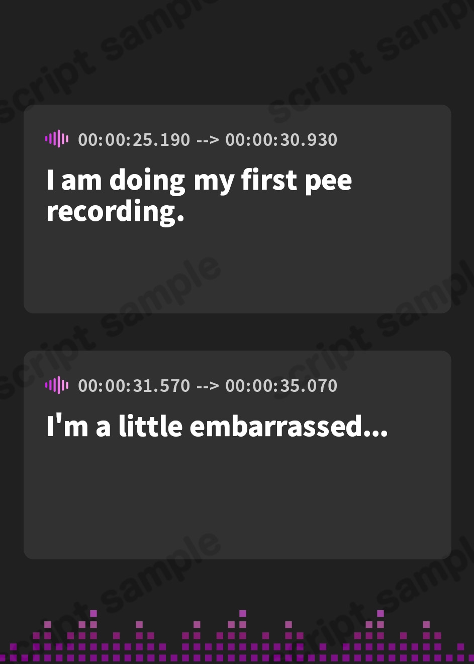 【英語版】【おしっこ実演】Pee.4こなたのおしっこ録れるもん。デビュー作～●●のトイレでおしっこ編～