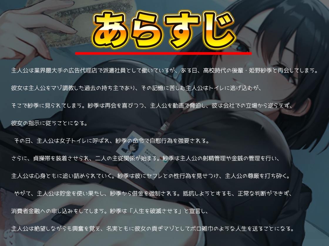 【格差・NTRマゾ・搾取】後輩エリート正社員様にお貢ぎ射精管理される童貞派遣社員の僕