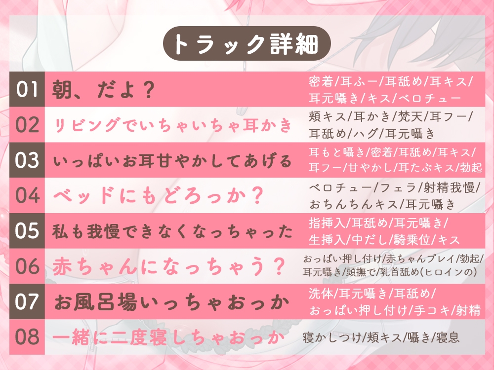 【密着多め】キスが大好きな彼女に、いちゃいちゃ甘えられて、お口も耳も身体も舐めとかされる休日♪