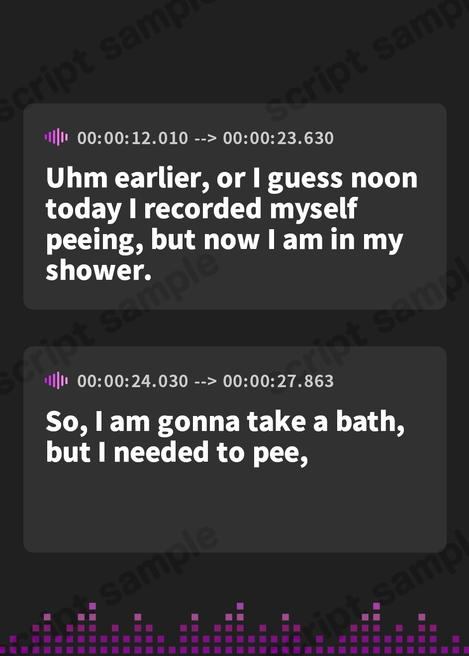 【英語版】【おしっこ実演】Pee.12双葉すずねのおしっこ録れるもん。～お風呂場で立っておしっこ編～