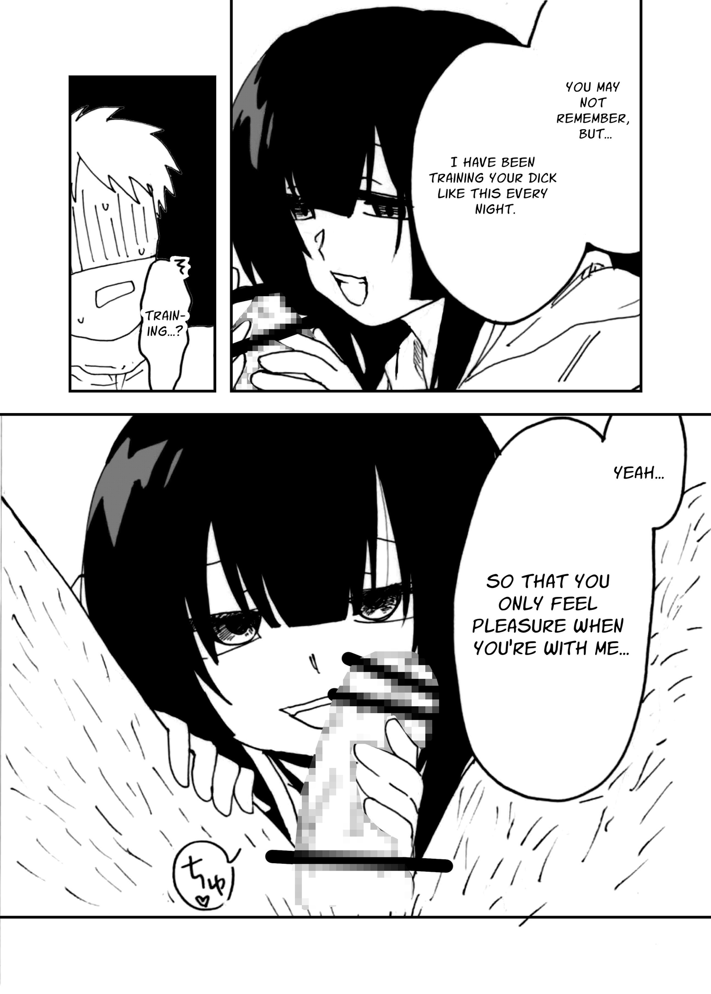 【英語版】ヤンデレな女の子に夜な夜な○○されてた漫画